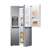 LG Side-by-Side mit Door-in-Door® | Eis-, Crushed Ice- und Wasserspender | 634 Liter Kapazität | Energieeffizienzklasse F | Interner Wassertank 4L | Dark Graphite | GSJV31DSXF , GSJV31DSXF