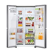 LG Side-by-Side mit Door-in-Door® | Eis-, Crushed Ice- und Wasserspender | 634 Liter Kapazität | Energieeffizienzklasse F | Interner Wassertank 4L | Dark Graphite | GSJV31DSXF , GSJV31DSXF