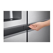 LG Side-by-Side mit Door-in-Door® | Eis-, Crushed Ice- und Wasserspender | 634 L Liter Kapazität | Energieeffizienzklasse E | Interner Wassertank 4L | Platinum Silver | GSJV31PZXE, GSJV31PZXE