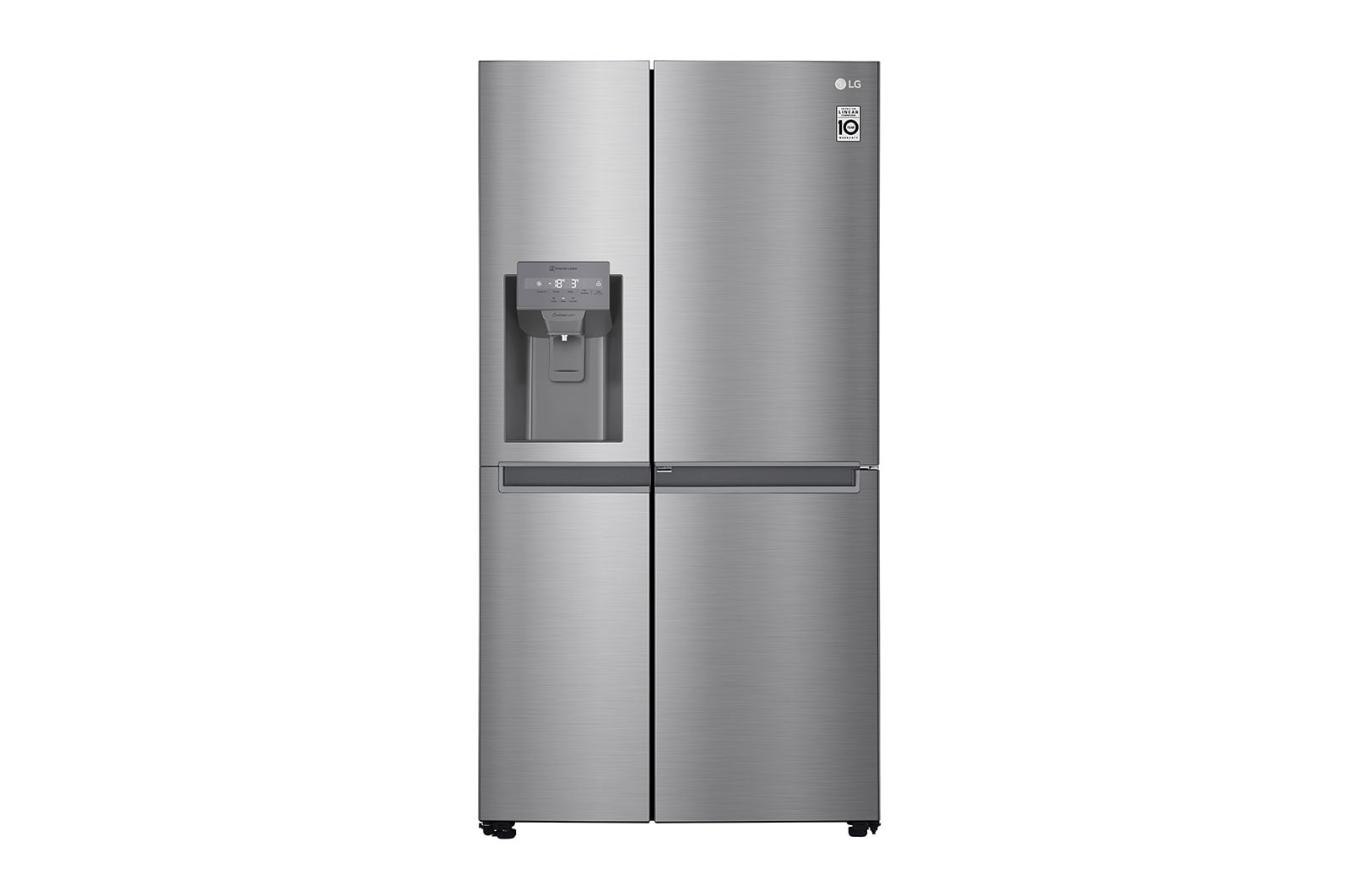 LG Side-by-Side mit Door-in-Door ® | Eis-, Crushed Ice- und Wasserspender | 634 Liter Kapazität | Energieeffizienzklasse F | Interner Wassertank 4L | Platinum Silver |  GSJV31PZXF , GSJV31PZXF