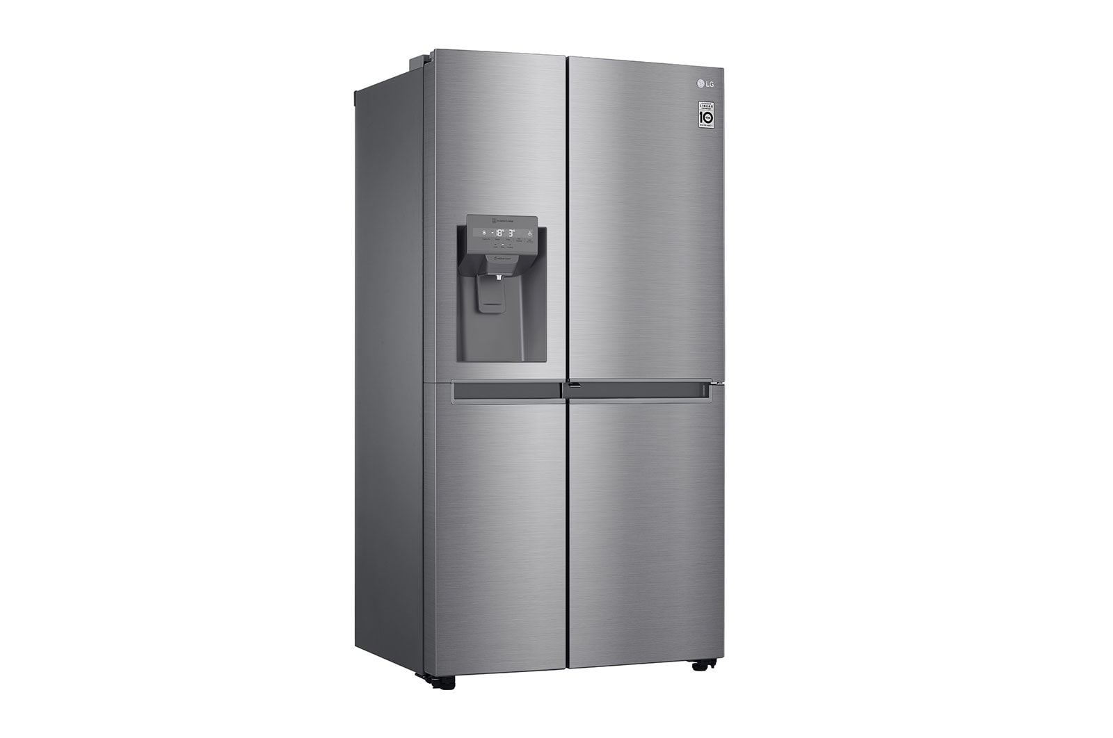 LG Side-by-Side mit Door-in-Door ® | Eis-, Crushed Ice- und Wasserspender | 634 Liter Kapazität | Energieeffizienzklasse F | Interner Wassertank 4L | Platinum Silver |  GSJV31PZXF , GSJV31PZXF