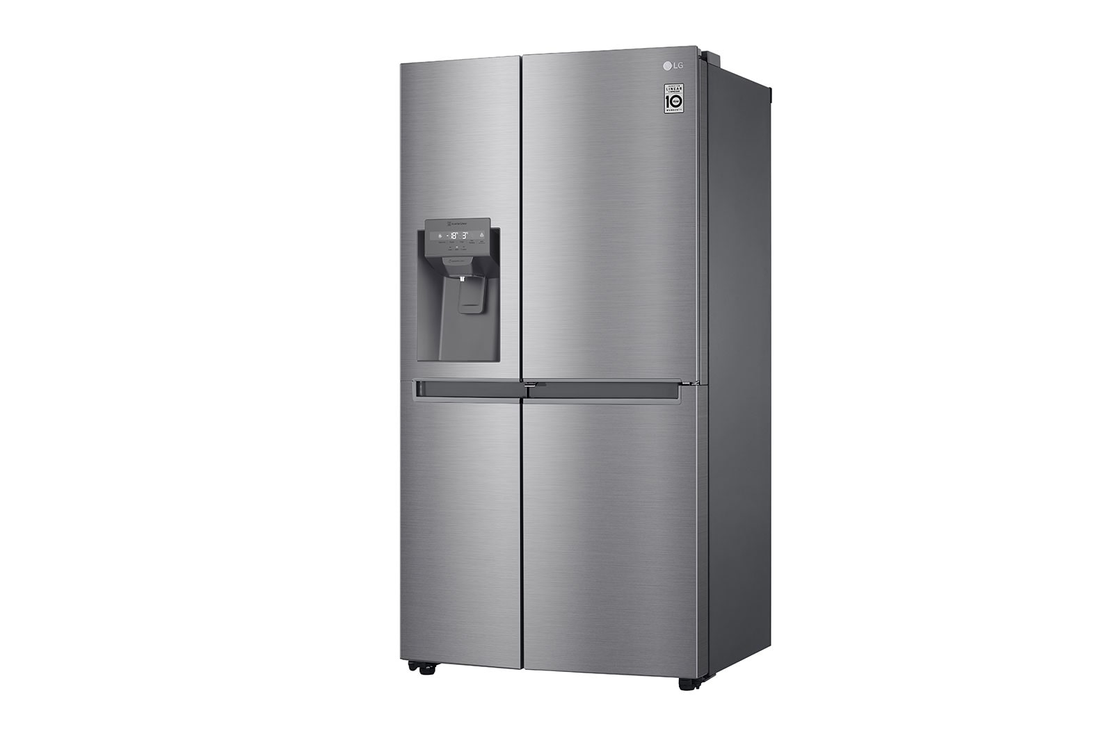 LG Side-by-Side mit Door-in-Door ® | Eis-, Crushed Ice- und Wasserspender | 634 Liter Kapazität | Energieeffizienzklasse F | Interner Wassertank 4L | Platinum Silver |  GSJV31PZXF , GSJV31PZXF