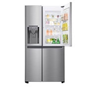 LG Side-by-Side mit Door-in-Door ® | Eis-, Crushed Ice- und Wasserspender | 634 Liter Kapazität | Energieeffizienzklasse F | Interner Wassertank 4L | Platinum Silver |  GSJV31PZXF , GSJV31PZXF