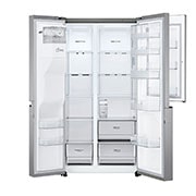 LG Side-by-Side mit Door-in-Door ® | Eis-, Crushed Ice- und Wasserspender | 634 Liter Kapazität | Energieeffizienzklasse F | Interner Wassertank 4L | Platinum Silver |  GSJV31PZXF , GSJV31PZXF