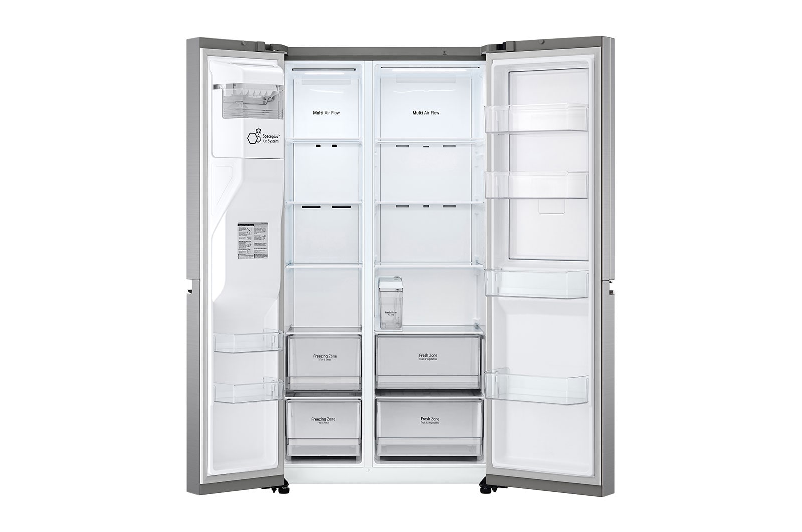 LG Side-by-Side Kühlschrank mit Door-in-Door® (E, 635L, 179cm hoch) mit Eis-, Crushed Ice- und Wasserspender & internem Wassertank | GSJV51PZTE, GSJV51PZTE