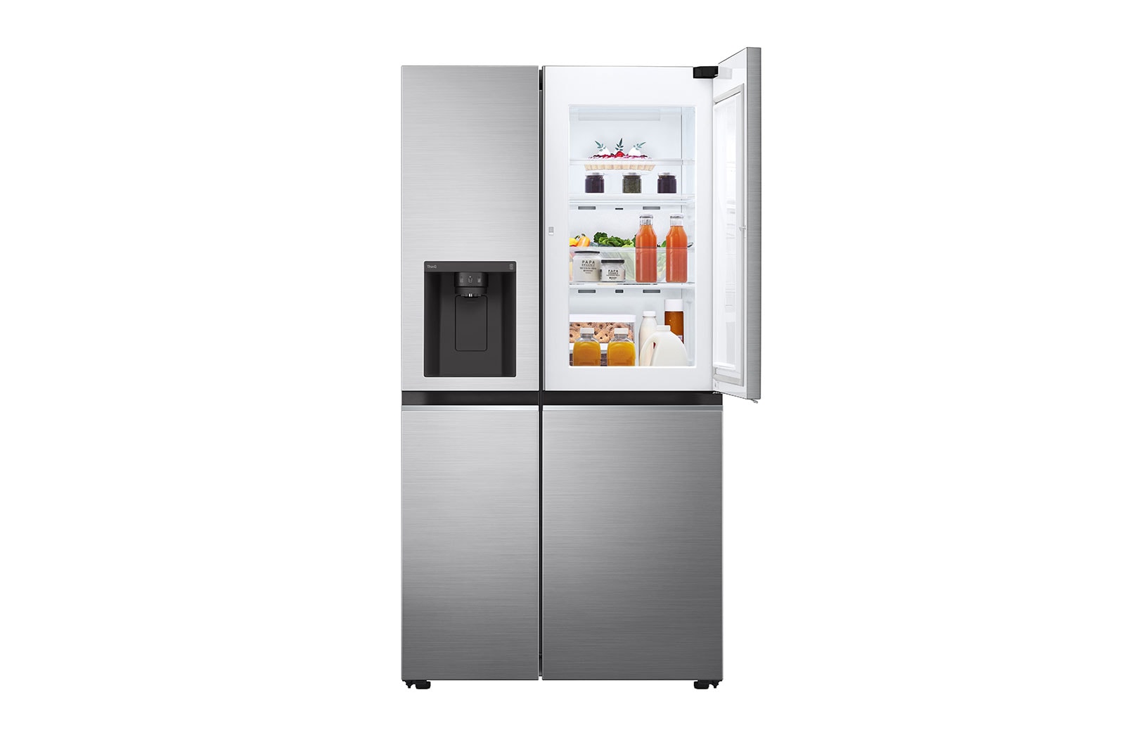 LG Side-by-Side Kühlschrank mit Door-in-Door® (E, 635L, 179cm hoch) mit Eis-, Crushed Ice- und Wasserspender & internem Wassertank | GSJV51PZTE, GSJV51PZTE