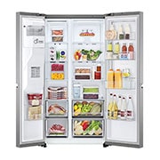 LG Side-by-Side Kühlschrank mit Door-in-Door® (E, 635L, 179cm hoch) mit Eis-, Crushed Ice- und Wasserspender & internem Wassertank | GSJV51PZTE, GSJV51PZTE