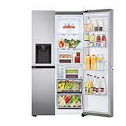 LG Side-by-Side Kühlschrank mit Door-in-Door® (E, 635L, 179cm hoch) mit Eis-, Crushed Ice- und Wasserspender & internem Wassertank | GSJV51PZTE, GSJV51PZTE