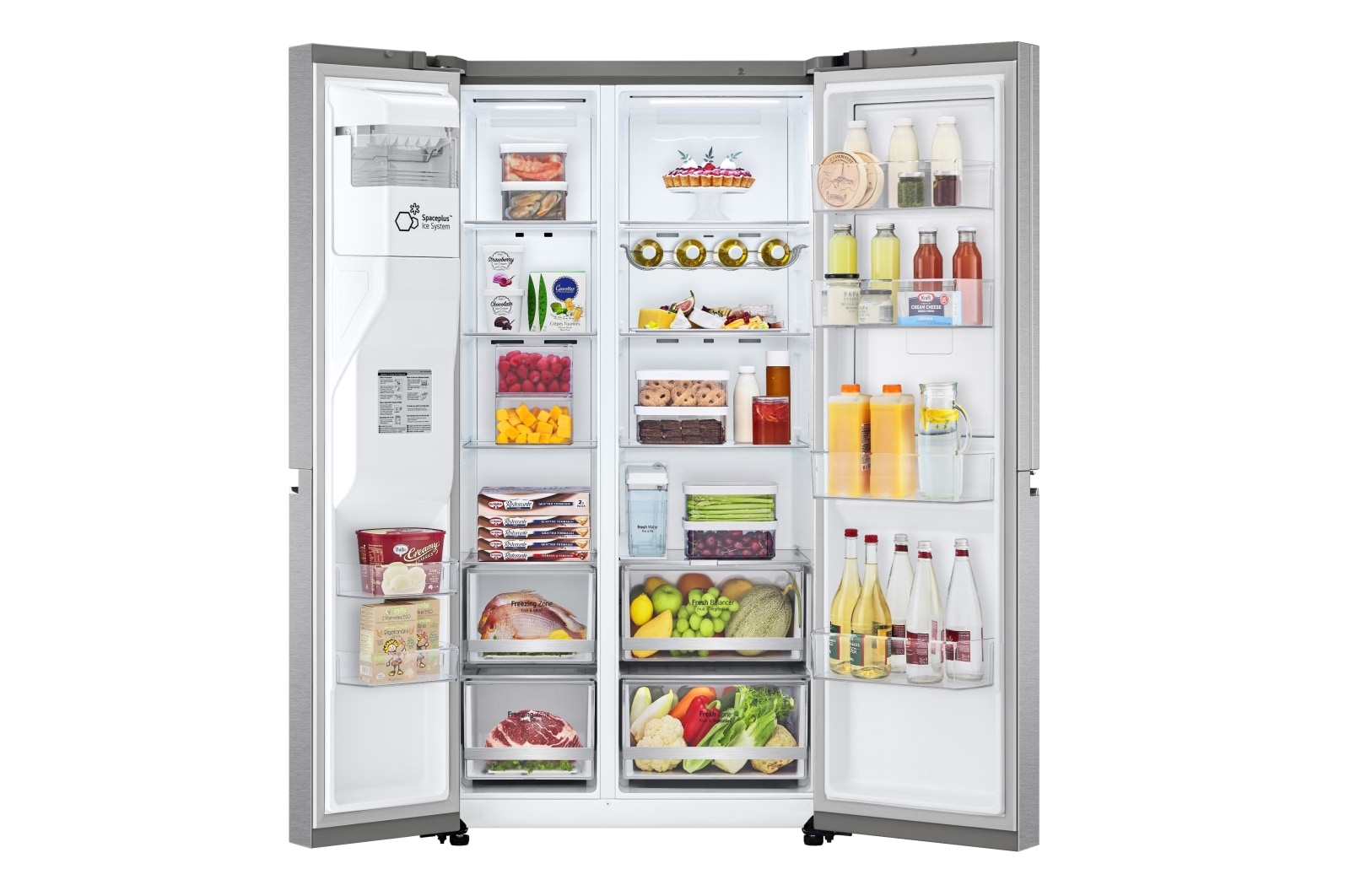 LG Side-by-Side Kühlschrank mit Door-in-Door® (E, 635L, 179cm hoch) mit Eis-, Crushed Ice- und Wasserspender & internem Wassertank | GSJV71MBLE, GSJV71MBLE