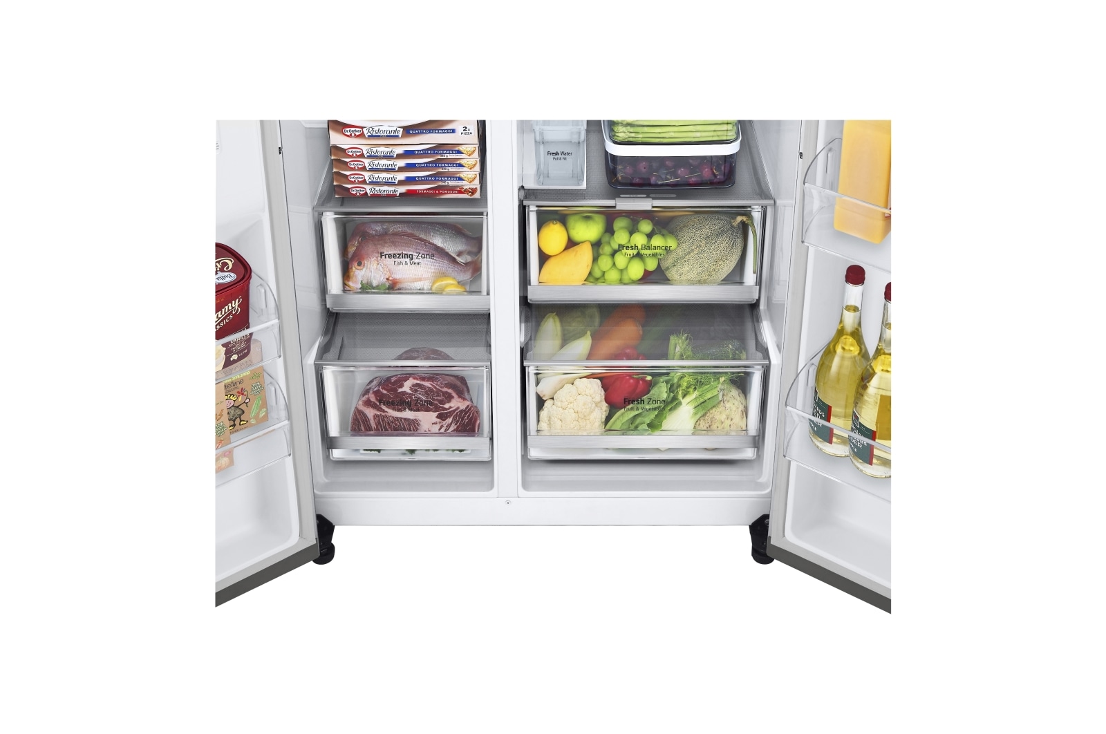 LG Side-by-Side Kühlschrank mit Door-in-Door® (E, 635L, 179cm hoch) mit Eis-, Crushed Ice- und Wasserspender & internem Wassertank | GSJV71MBLE, GSJV71MBLE