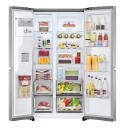 LG Side-by-Side Kühlschrank mit Door-in-Door® (E, 635L, 179cm hoch) mit Eis-, Crushed Ice- und Wasserspender & internem Wassertank | GSJV71MBLE, GSJV71MBLE