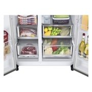 LG Side-by-Side Kühlschrank mit Door-in-Door® (E, 635L, 179cm hoch) mit Eis-, Crushed Ice- und Wasserspender & internem Wassertank | GSJV71MBLE, GSJV71MBLE