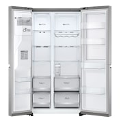 LG Side-by-Side Kühlschrank mit Door-in-Door® (E, 635L, 179cm hoch) mit Eis-, Crushed Ice- und Wasserspender & internem Wassertank | GSJV71MBLE, GSJV71MBLE