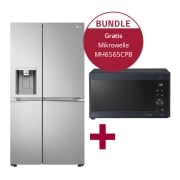 Vorderseite von Side-by-Side mit Door-in-Door ® GSJV71MBLE & Mikrowelle mit Smart Inverter Technologie MH6565CPB GSJV71MBLE.MH65CPB
