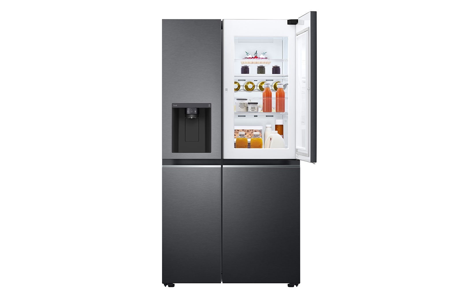 LG Side-by-Side Kühlschrank mit Door-in-Door® (E, 635L, 179cm hoch) mit Eis-, Crushed Ice- und Wasserspender & internem Wassertank | GSJV71MCLE, GSJV71MCLE