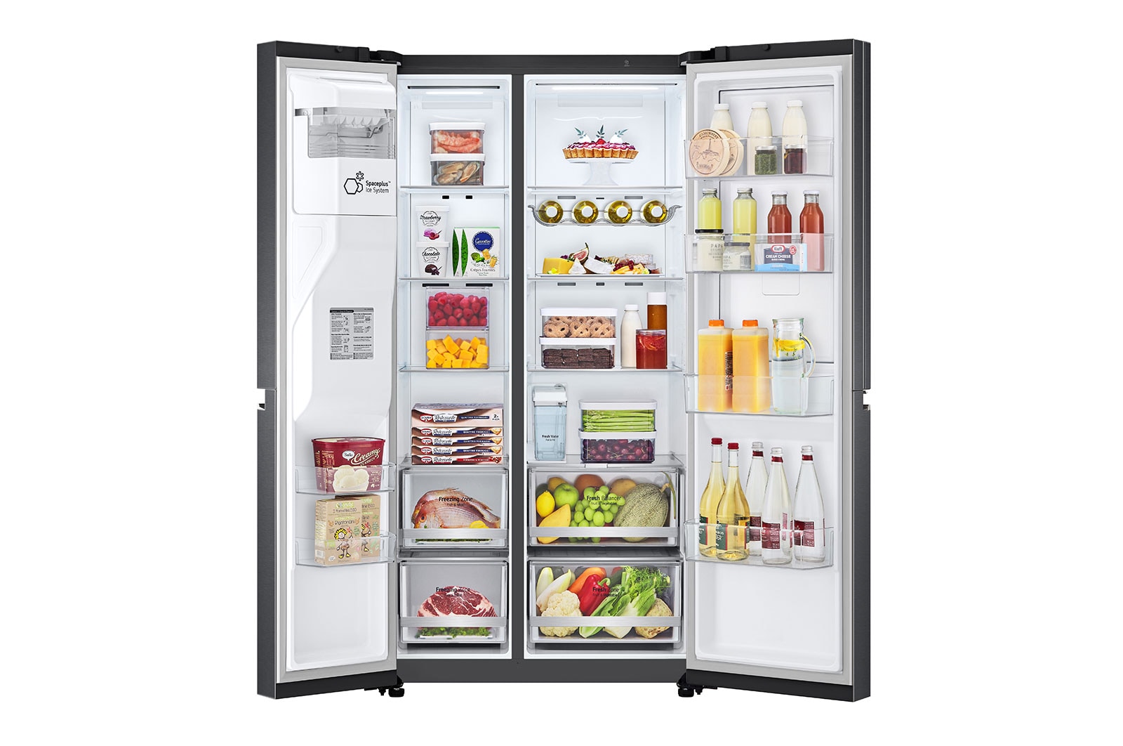 LG Side-by-Side Kühlschrank mit Door-in-Door® (E, 635L, 179cm hoch) mit Eis-, Crushed Ice- und Wasserspender & internem Wassertank | GSJV71MCLE, GSJV71MCLE