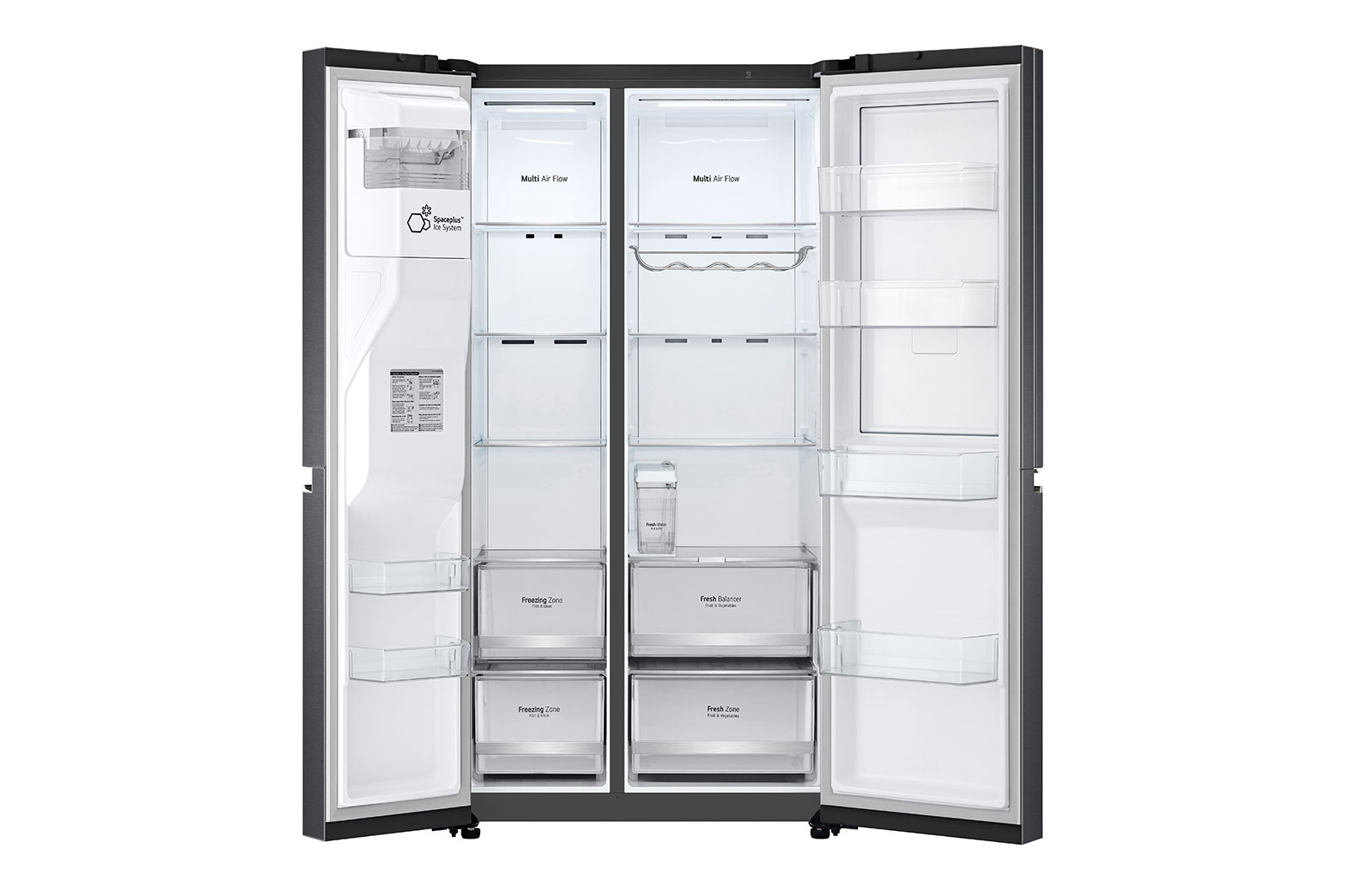 LG Side-by-Side Kühlschrank mit Door-in-Door® (E, 635L, 179cm hoch) mit Eis-, Crushed Ice- und Wasserspender & internem Wassertank | GSJV71MCLE, GSJV71MCLE