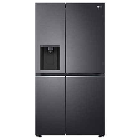 LG Schwarzer Side-by-Side-Kühlschrank mit LG Wassertank DE 