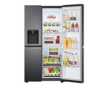 LG Side-by-Side Kühlschrank mit Door-in-Door® (E, 635L, 179cm hoch) mit Eis-, Crushed Ice- und Wasserspender & internem Wassertank | GSJV71MCLE, GSJV71MCLE