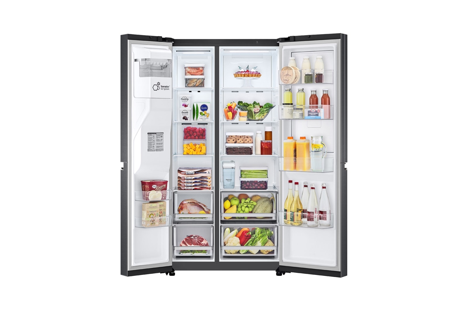 LG Side-by-Side mit Door-in-Door® |  Eis-, Crushed Ice- und Wasserspender  | 635 Liter Kapazität | Interner Wassertank 4L | Matte Black | GSJV71MCTE, GSJV71MCTE