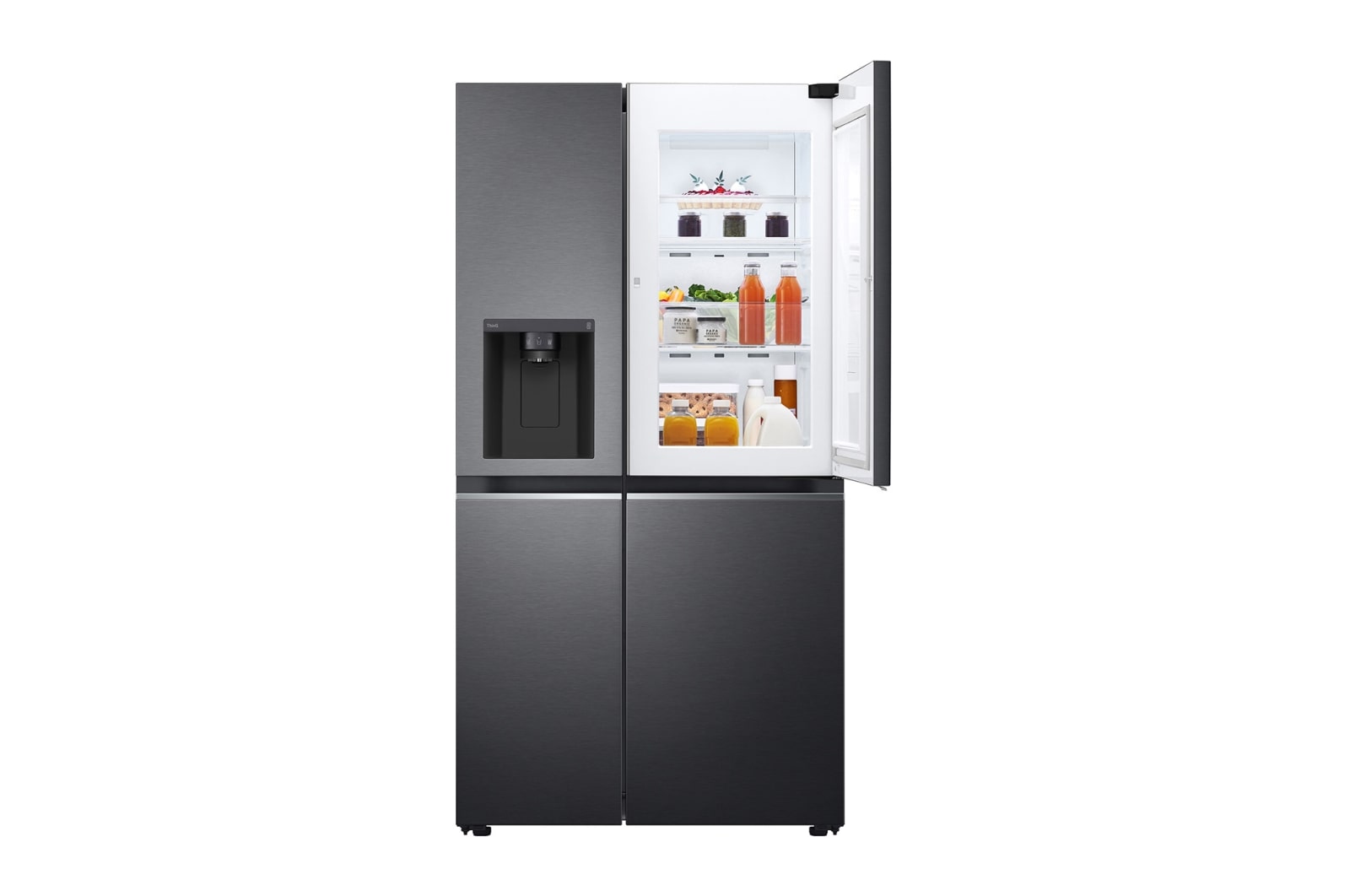 LG Side-by-Side mit Door-in-Door® |  Eis-, Crushed Ice- und Wasserspender  | 635 Liter Kapazität | Interner Wassertank 4L | Matte Black | GSJV71MCTE, GSJV71MCTE