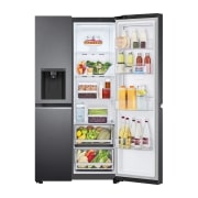 LG Side-by-Side mit Door-in-Door® |  Eis-, Crushed Ice- und Wasserspender  | 635 Liter Kapazität | Interner Wassertank 4L | Matte Black | GSJV71MCTE, GSJV71MCTE