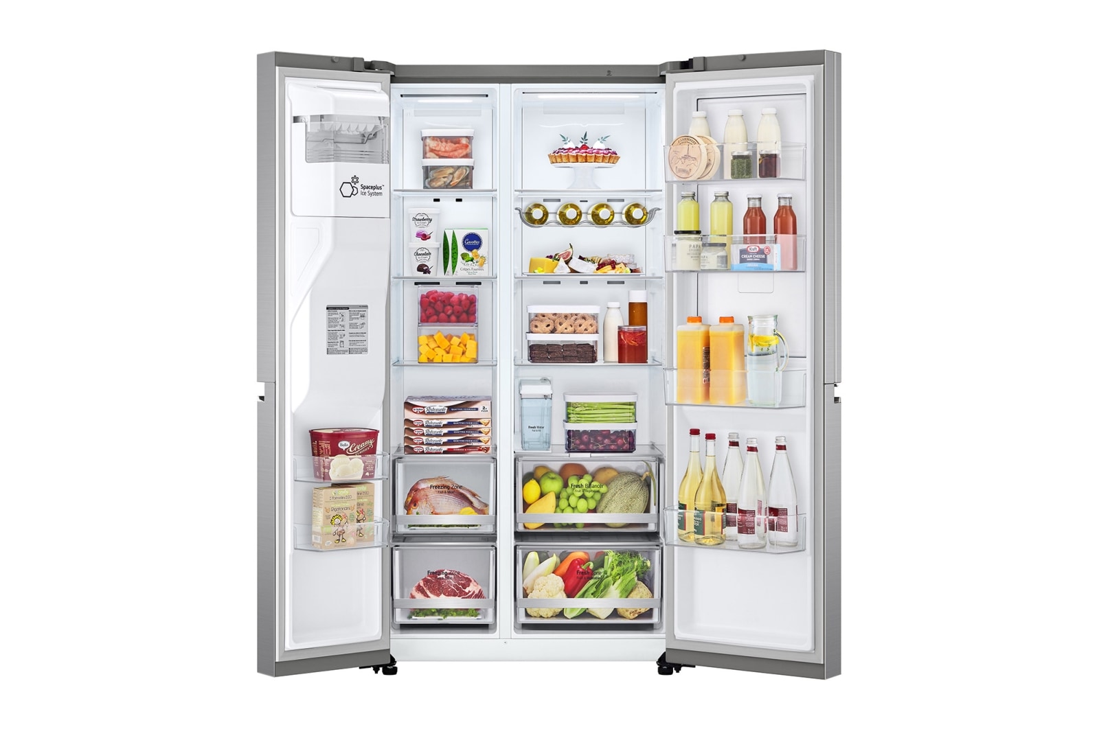 LG Side-by-Side Kühlschrank mit Door-in-Door® (E, 635L, 179cm hoch) mit Eis-, Crushed Ice- und Wasserspender & internem Wassertank | GSJV71PZLE, GSJV71PZLE