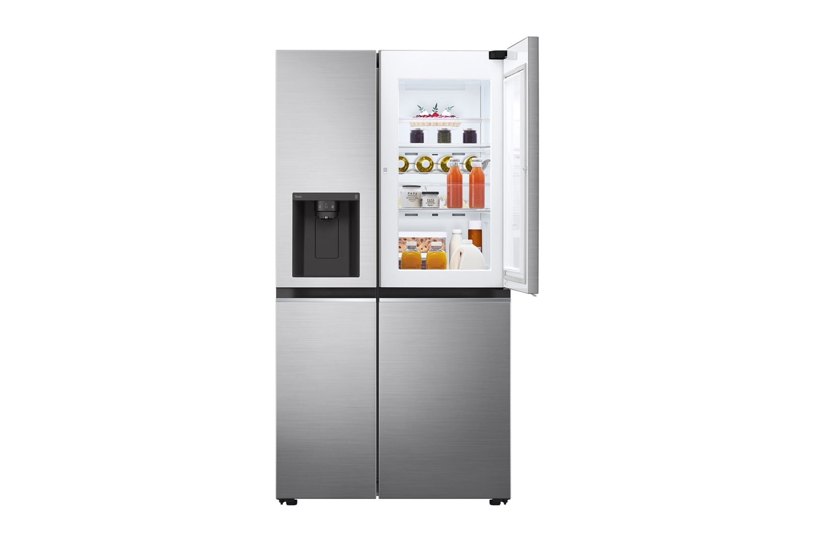 LG Side-by-Side Kühlschrank mit Door-in-Door® (E, 635L, 179cm hoch) mit Eis-, Crushed Ice- und Wasserspender & internem Wassertank | GSJV71PZLE, GSJV71PZLE