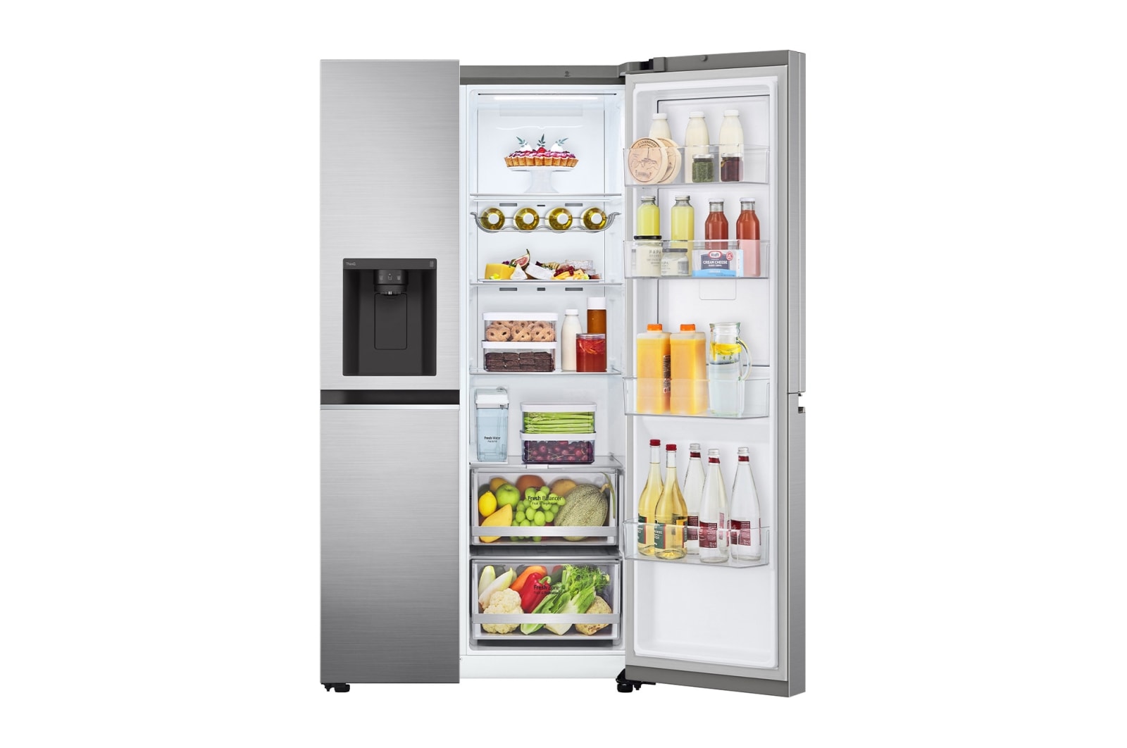 LG Side-by-Side Kühlschrank mit Door-in-Door® (E, 635L, 179cm hoch) mit Eis-, Crushed Ice- und Wasserspender & internem Wassertank | GSJV71PZLE, GSJV71PZLE