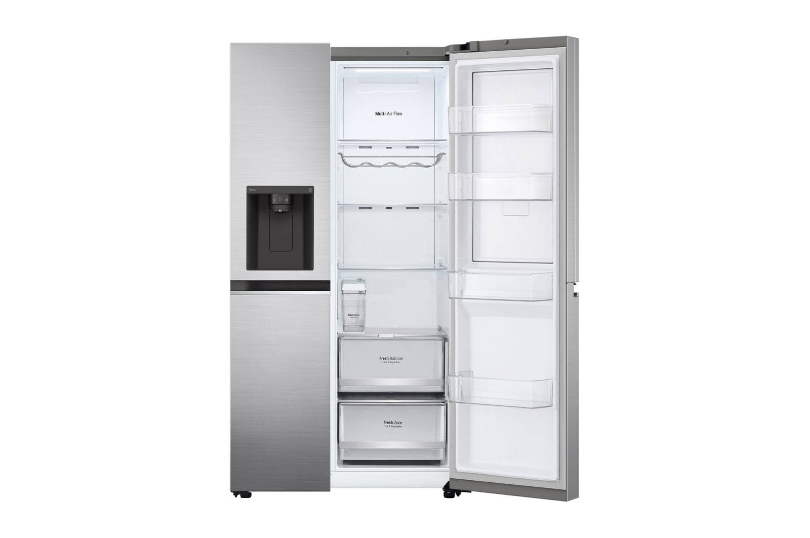 LG Side-by-Side Kühlschrank mit Door-in-Door® (E, 635L, 179cm hoch) mit Eis-, Crushed Ice- und Wasserspender & internem Wassertank | GSJV71PZLE, GSJV71PZLE