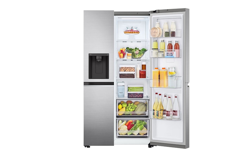 LG Side-by-Side Kühlschrank mit Door-in-Door® (E, 635L, 179cm hoch) mit Eis-, Crushed Ice- und Wasserspender & internem Wassertank | GSJV71PZTE, GSJV71PZTE