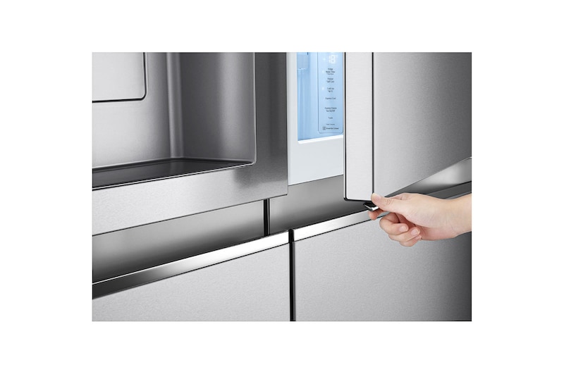 LG Side-by-Side mit Door-in-Door® | Craft Ice Kugeln | Eis-, Crushed Ice- und Wasserspender | 635 Liter Kapazität | Energieeffizienzklasse E | Interner Wassertank 4L | Brushed Steel | GSJV90BSDE, GSJV90BSDE
