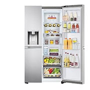 LG Side-by-Side mit Door-in-Door® | 635 Liter Kapazität | Energieeffizienzklasse E | Interner Wassertank 4L | Brushed Steel | GSJV91BSAE, GSJV91BSAE