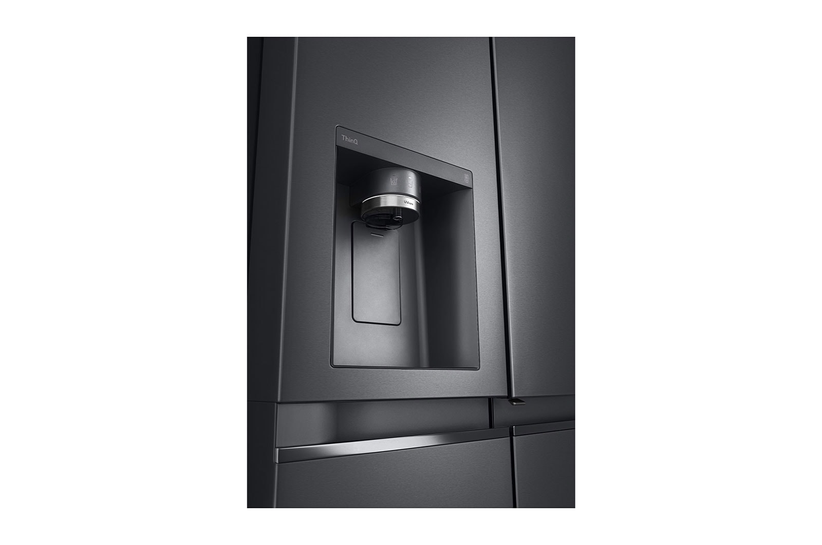 LG Side-by-Side mit Door-in-Door® | Eis-, Crushed Ice- und Wasserspender | 635 Liter Kapazität | Energieeffizienzklasse E | Interner Wassertank 4L | Matte Black Steel | GSJV91MCAE, GSJV91MCAE