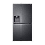 Vorderseite von Side-by-Side mit Door-in-Door® | Eis-, Crushed Ice- und Wasserspender | 635 Liter Kapazität | Energieeffizienzklasse E | Interner Wassertank 4L | Matte Black Steel | GSJV91MCAE GSJV91MCAE
