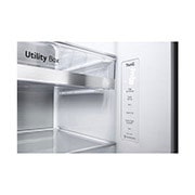 LG Side-by-Side mit Door-in-Door® | Eis-, Crushed Ice- und Wasserspender | 635 Liter Kapazität | Energieeffizienzklasse E | Interner Wassertank 4L | Matte Black Steel | GSJV91MCAE, GSJV91MCAE