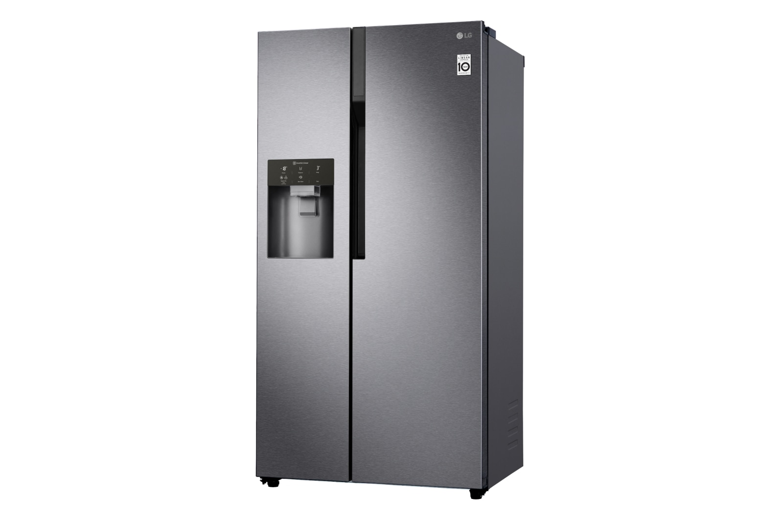 LG Side-by-Side mit Eis-, Crushed Ice- und Wasserspender  | 606 Liter Kapazität | Festwasseranschluss | Energieeffizienzklasse F | Dark Graphite | GSL360ICEZ, GSL360ICEZ