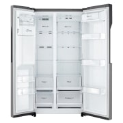LG Side-by-Side mit Eis-, Crushed Ice- und Wasserspender  | 606 Liter Kapazität | Festwasseranschluss | Energieeffizienzklasse F | Dark Graphite | GSL360ICEZ, GSL360ICEZ