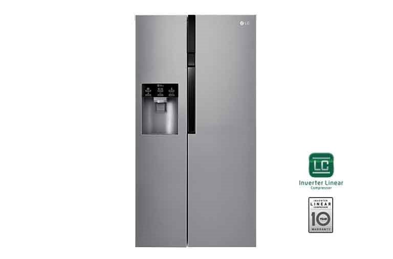 LG F Side-by-Side mit Eis-, Crushed Ice- und Wasserspender und Total No Frost, GSL560PZXV