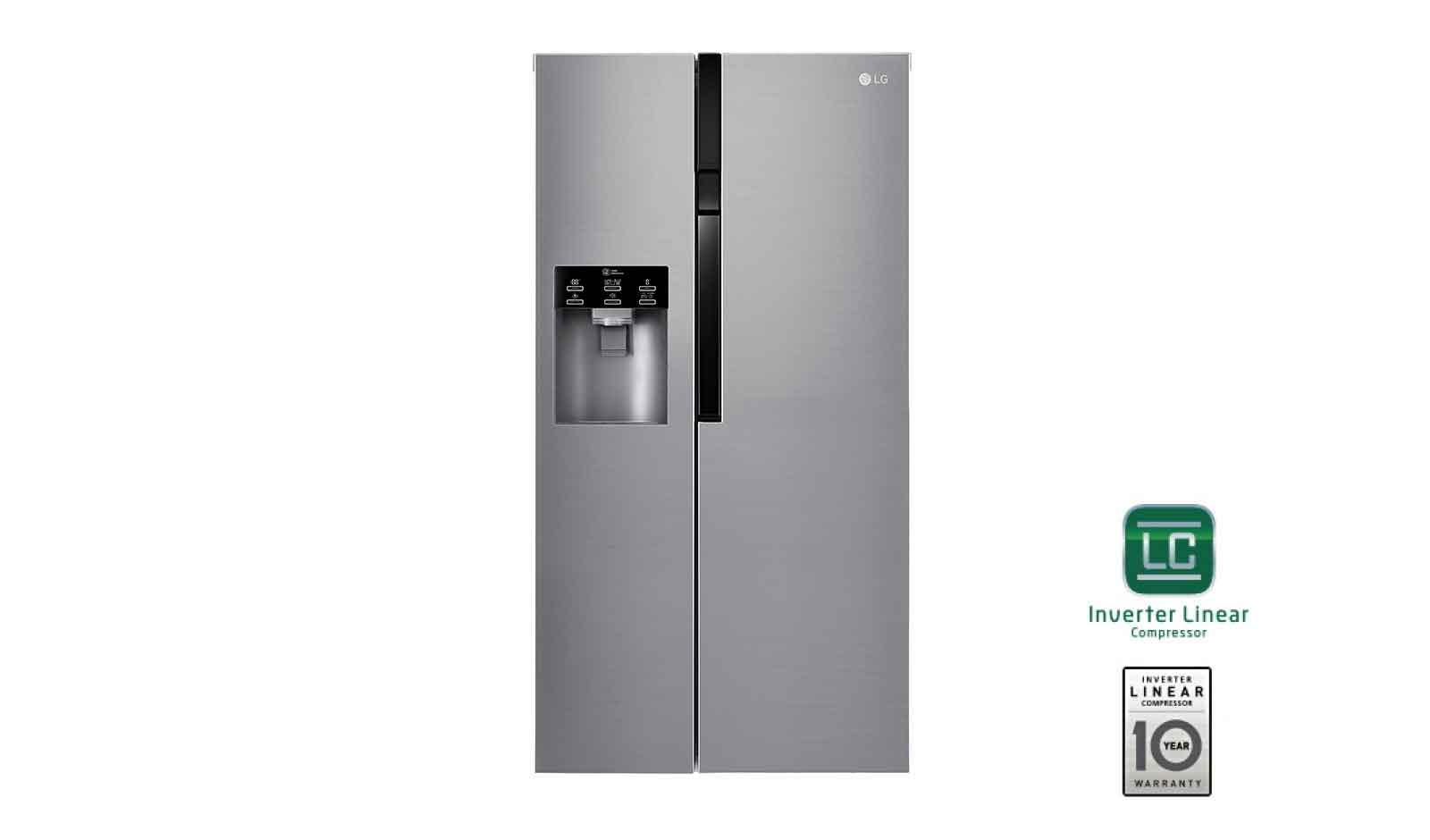 LG F Side-by-Side mit Eis-, Crushed Ice- und Wasserspender und Total No Frost, GSL560PZXV
