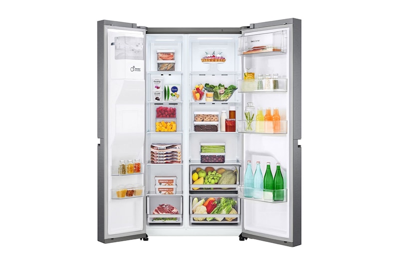 LG Side-by-Side mit Eis-, Crushed Ice- und Wasserspender | 635 Liter Kapazität | Energieeffizienzklasse F | Festwasseranschluss | Dark Graphite | GSLV30DSXM, GSLV30DSXM