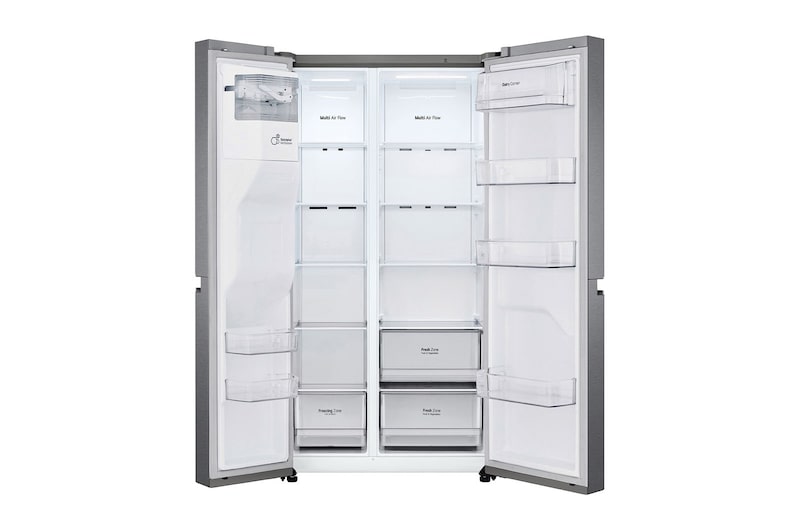 LG Side-by-Side mit Eis-, Crushed Ice- und Wasserspender | 635 Liter Kapazität | Energieeffizienzklasse F | Festwasseranschluss | Dark Graphite | GSLV30DSXM, GSLV30DSXM