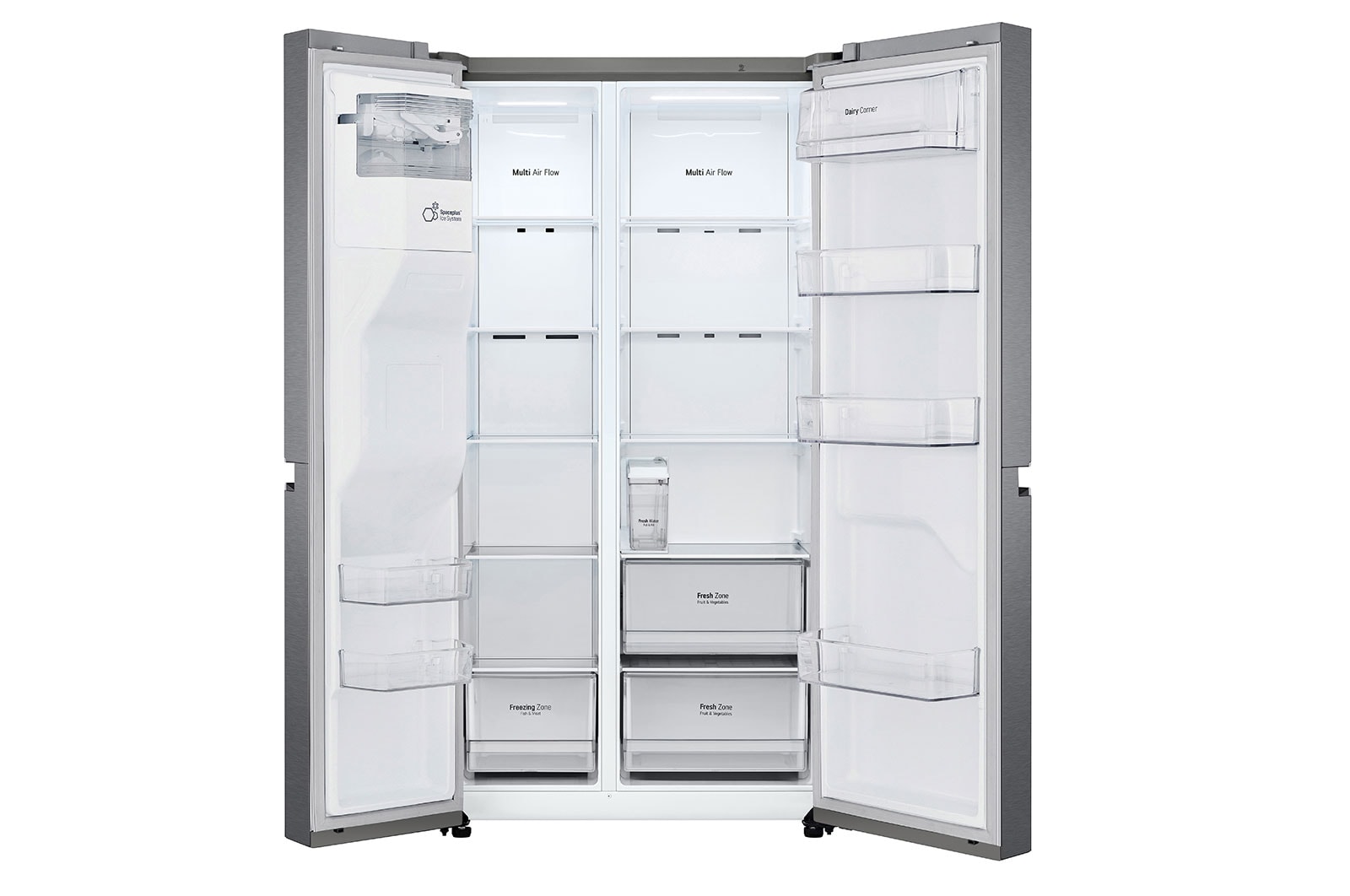 LG Side-by-Side Kühlschrank (E, 634L, 179 cm hoch) mit 4L internem Wassertank, Eis-, Crushed Ice- und Wasserspender | GSLV31DSXE, GSLV31DSXE