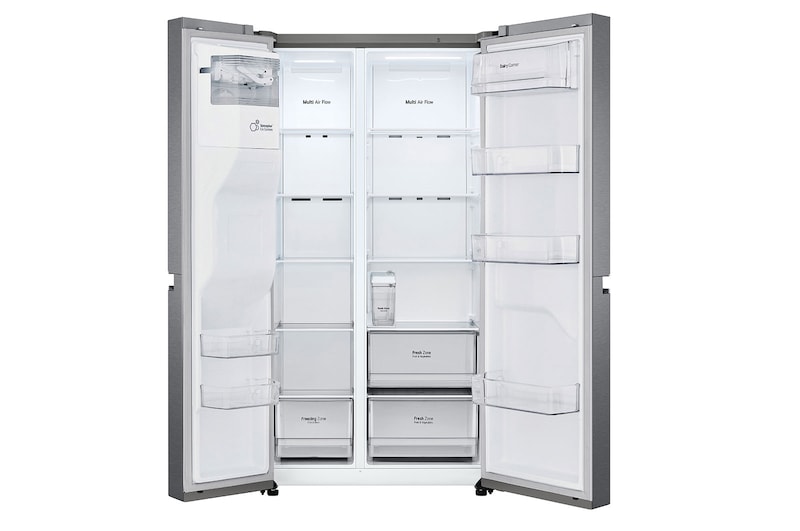 LG Side-by-Side mit Eis-, Crushed Ice- und Wasserspender | 634 Liter Kapazität | Energieeffizienzklasse F | Interner Wassertank 4L | Dark Graphite | GSLV31DSXM, GSLV31DSXM