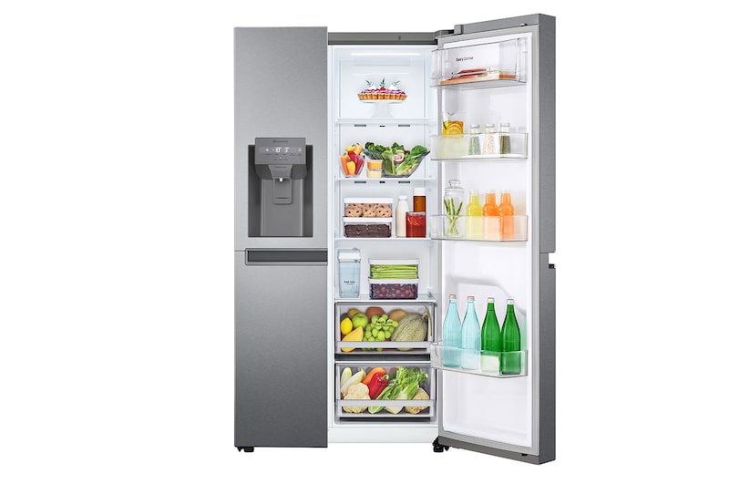 LG Side-by-Side mit Eis-, Crushed Ice- und Wasserspender | 634 Liter Kapazität | Energieeffizienzklasse F | Interner Wassertank 4L | Dark Graphite | GSLV31DSXM, GSLV31DSXM