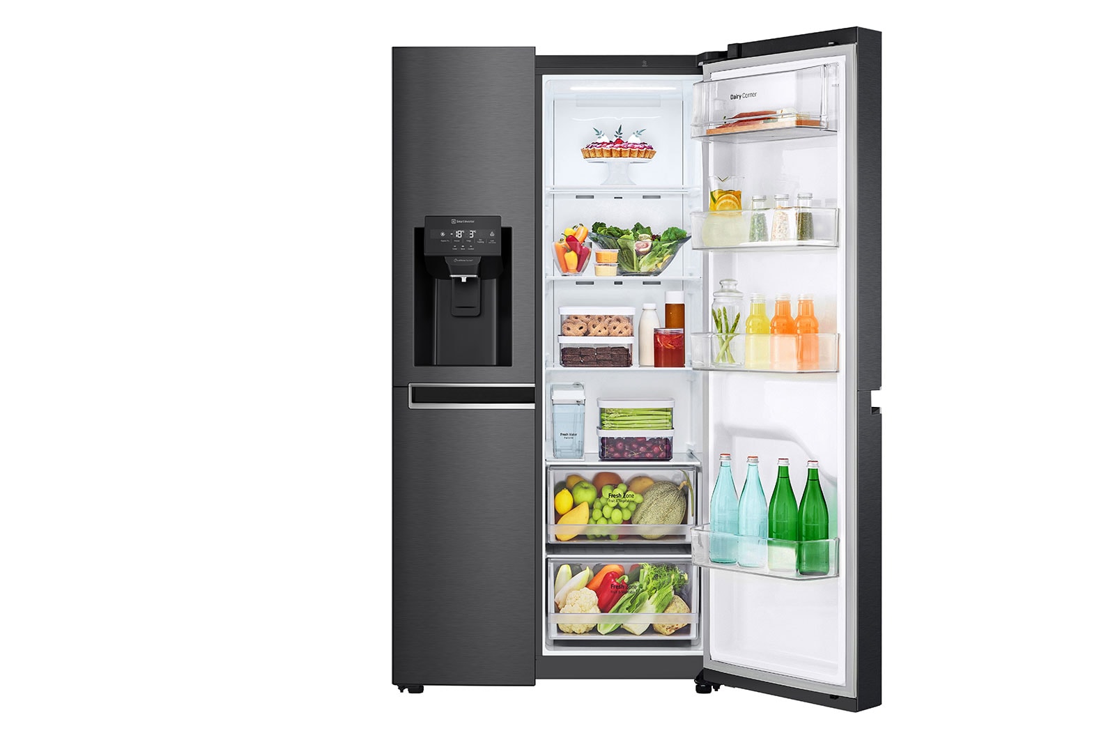 LG Side-by-Side Kühlschrank (F, 634L, 179cm hoch) mit Eis-, Crushed Ice- und Wasserspender & internem Wassertank | GSLV31MCXM, GSLV31MCXM