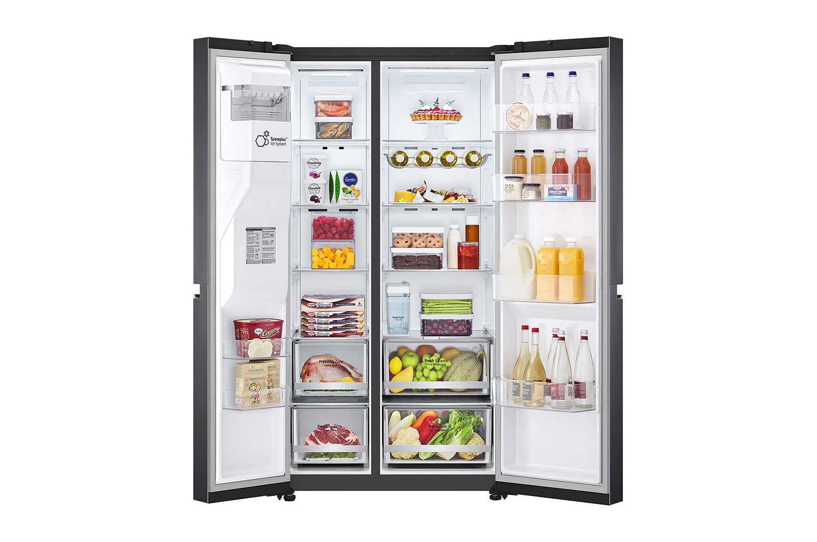 LG Side-by-Side Kühlschrank (D, 635L, 179cm hoch) mit Eis-, Crushed Ice- und Wasserspender & internem Wassertank | GSLV71MCLE, GSLV71MCLE