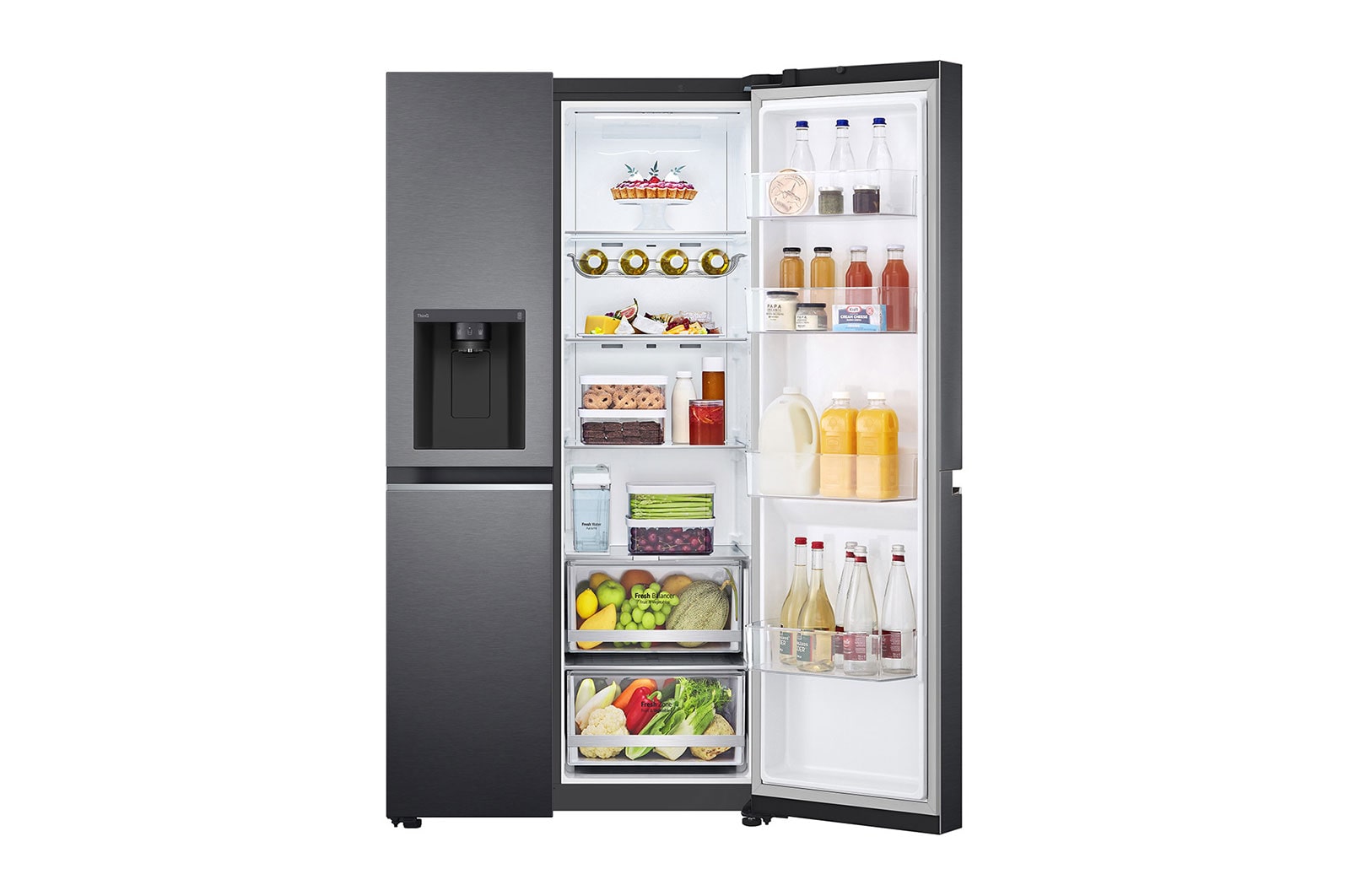 LG Side-by-Side Kühlschrank (D, 635L, 179cm hoch) mit Eis-, Crushed Ice- und Wasserspender & internem Wassertank | GSLV71MCLE, GSLV71MCLE