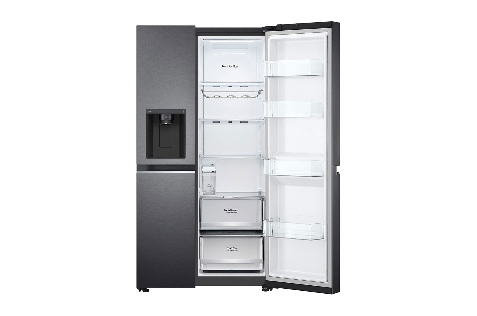 LG Side-by-Side Kühlschrank (D, 635L, 179cm hoch) mit Eis-, Crushed Ice- und Wasserspender & internem Wassertank | GSLV71MCLE, GSLV71MCLE