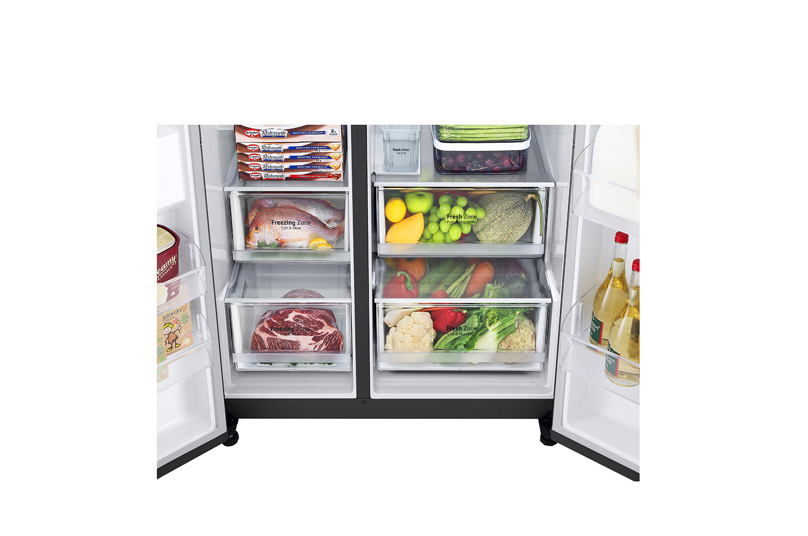 LG Side-by-Side Kühlschrank (D, 635L, 179cm hoch) mit Eis-, Crushed Ice- und Wasserspender & internem Wassertank | GSLV71MCTD, GSLV71MCTD